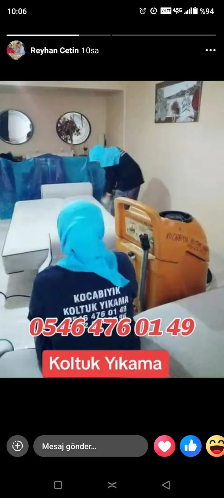 Koltuk Yıkama 0546 476 01 49 